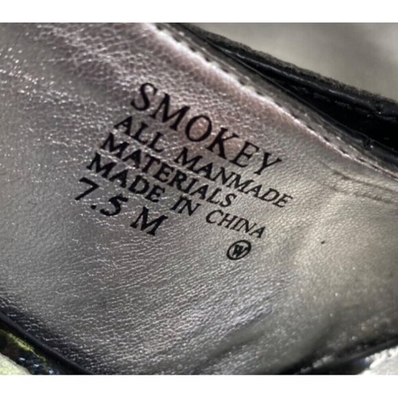 Vintage Inspired Wingtip Faux Black Patent Leather Slingback Heels Size 7.5 - Picture 8 of 10